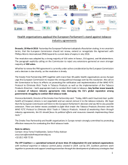 Health organisations applaud the European Parliament`s