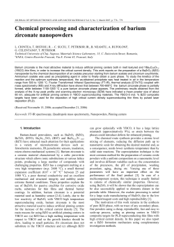 Chemical processing and characterization of barium zirconate