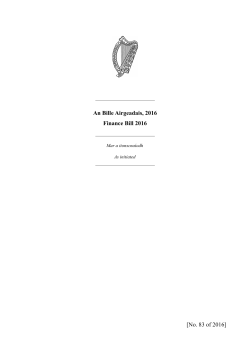 An Bille Airgeadais, 2016 Finance Bill 2016 [No. 83 of 2016]