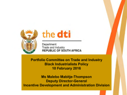 The Black Industrialist Policy and