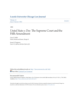 United States v. Doe: The Supreme Court and the Fifth Amendment
