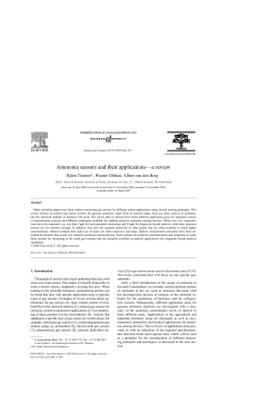 Ammonia sensors and their applications&mdash;a review