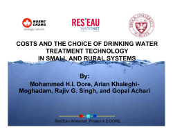 Costs and the Choice of Drinking Water Treatment Technology in