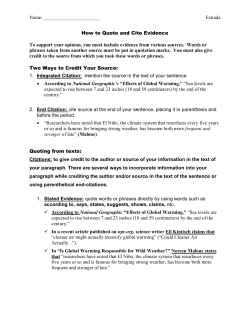 How to Quote and Cite Evidence