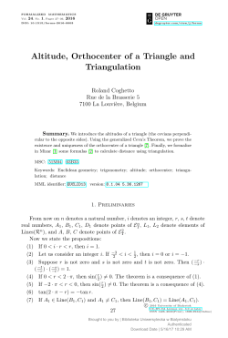 Altitude, Orthocenter of a Triangle and Triangulation