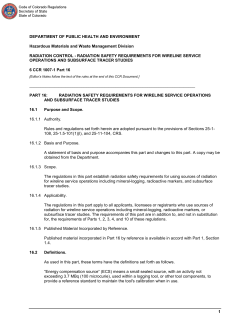 Code of Colorado Regulations - Colorado Secretary of State