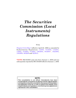 The Securities Commission (Local Instruments