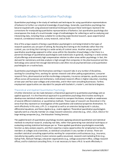 Graduate Studies in Quantitative Psychology