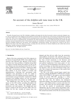 An account of the dolphin-safe tuna issue in the UK