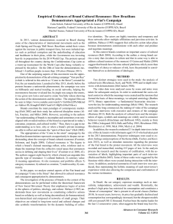 Empirical Evidences of Brand Cultural Resonance: How