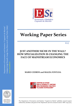 Just Another Niche in the Wall? How Specialization Is Changing the