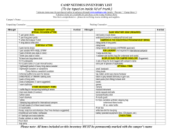 Packing List - Camp Netimus