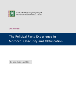 The Political Party Experience in Morocco: Obscurity and Obfuscation