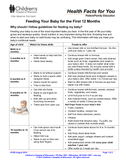 Feeding Your Baby for the First 12 Months
