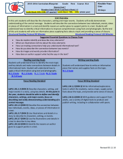 Revised 03-11-16 Unit Overview In this unit students will describe
