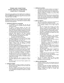 terms and conditions event specific corporate hospitality package