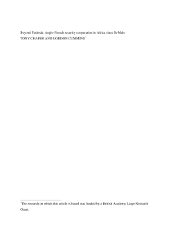 Beyond Fashoda: Anglo-French security cooperation in Africa since