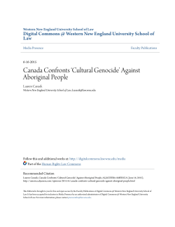 Canada Confronts `Cultural Genocide`
