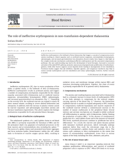 The role of ineffective erythropoiesis in non-transfusion