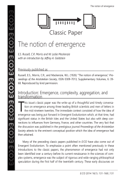 The notion of emergence