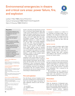 Environmental emergencies in theatre and critical care areas: power