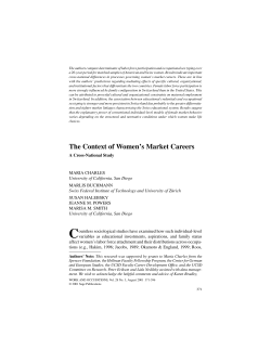 The Context of Women`s Market Careers