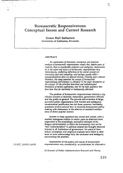 2.4 Bureaucratic Responsiveness Conceptual Issues and Current