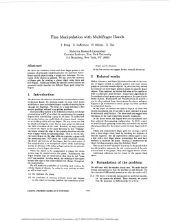 Fine manipulation with multifinger hands