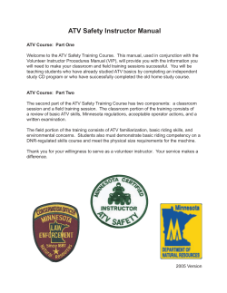 ATV Safety Instructor Manual - Minnesota DNR - MN-dnr