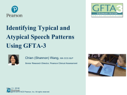 Identifying Typical and Atypical Speech Patterns Using GFTA-3