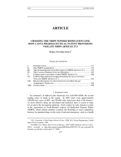 Crossing The TRIPs Nondiscrimination Line