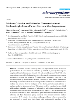 Methane Oxidation and Molecular Characterization of