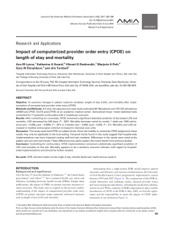 Impact of computerized provider order entry (CPOE) on length of