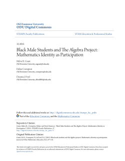 Black Male Students and The Algebra Project