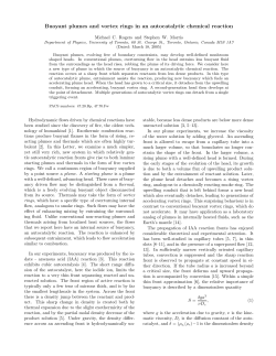 Buoyant plumes and vortex rings in an autocatalytic chemical reaction