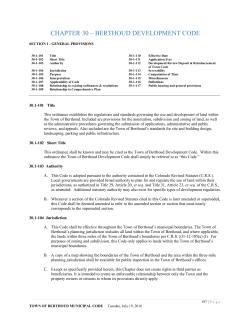 chapter 30 &ndash; berthoud development code