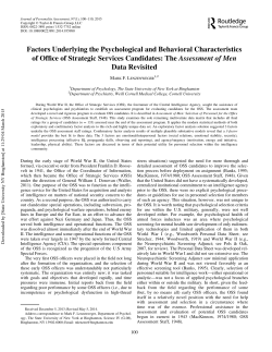 Factors Underlying the Psychological and