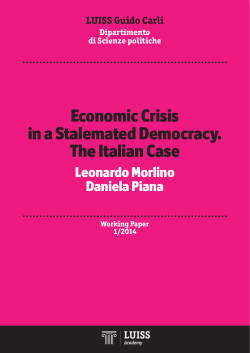 Economic Crisis in a Stalemated Democracy. The Italian Case