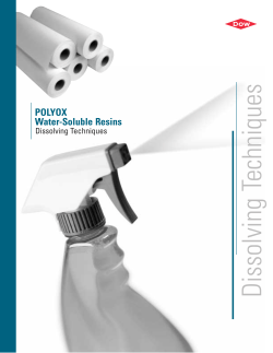 POLYOX Water-Soluble Resins Dissolving Techniques