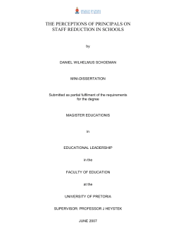 the perceptions of principals on staff reduction in schools