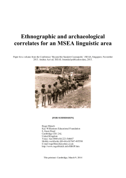 Ethnographic and archaeological correlates for an MSEA linguistic