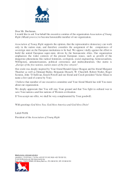 Dear Mr. Buchanan, I would like to ask You behalf the executive