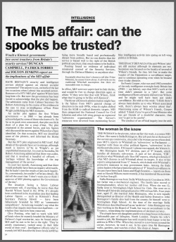 The MI5 affair: can the spooks be trusted?