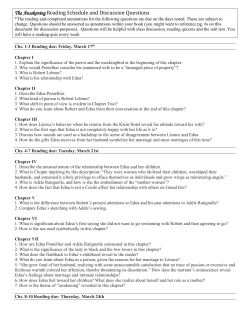 The Awakening Reading/Study Guide Schedule