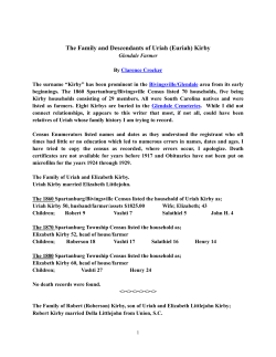 The Family and Descendants of Uriah (Euriah) Kirby