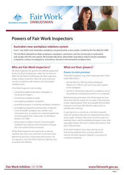 Powers of Fair Work Inspectors