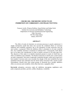 CRUDE OIL CHEMISTRY EFFECTS ON