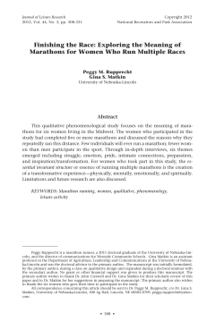 Finishing the Race: Exploring the Meaning of Marathons for Women