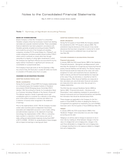 Notes to the Consolidated Financial Statements