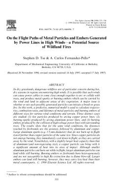On the Flight Paths of Metal Particles and Embers Generated by
